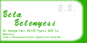 bela belenyesi business card